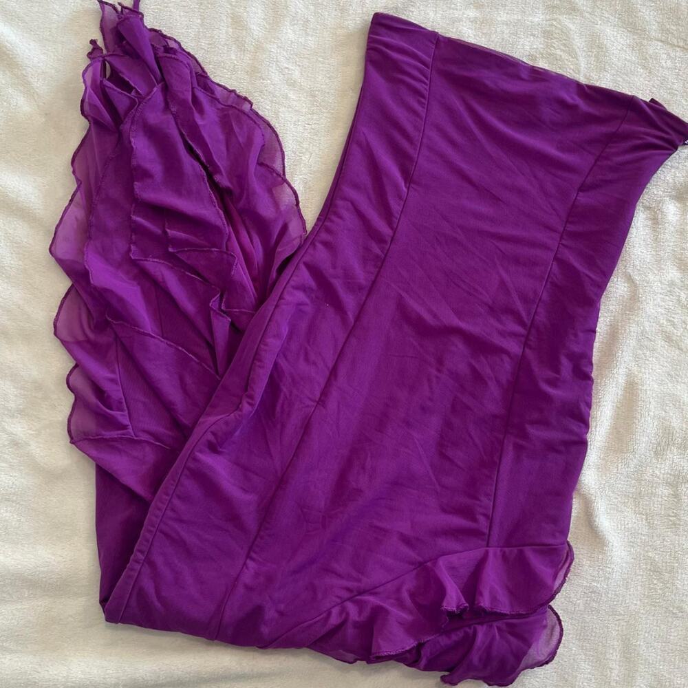 Oh Polly Nasrin Bandeau Ruffle Asymmetric Hem Midi Dress Size 0